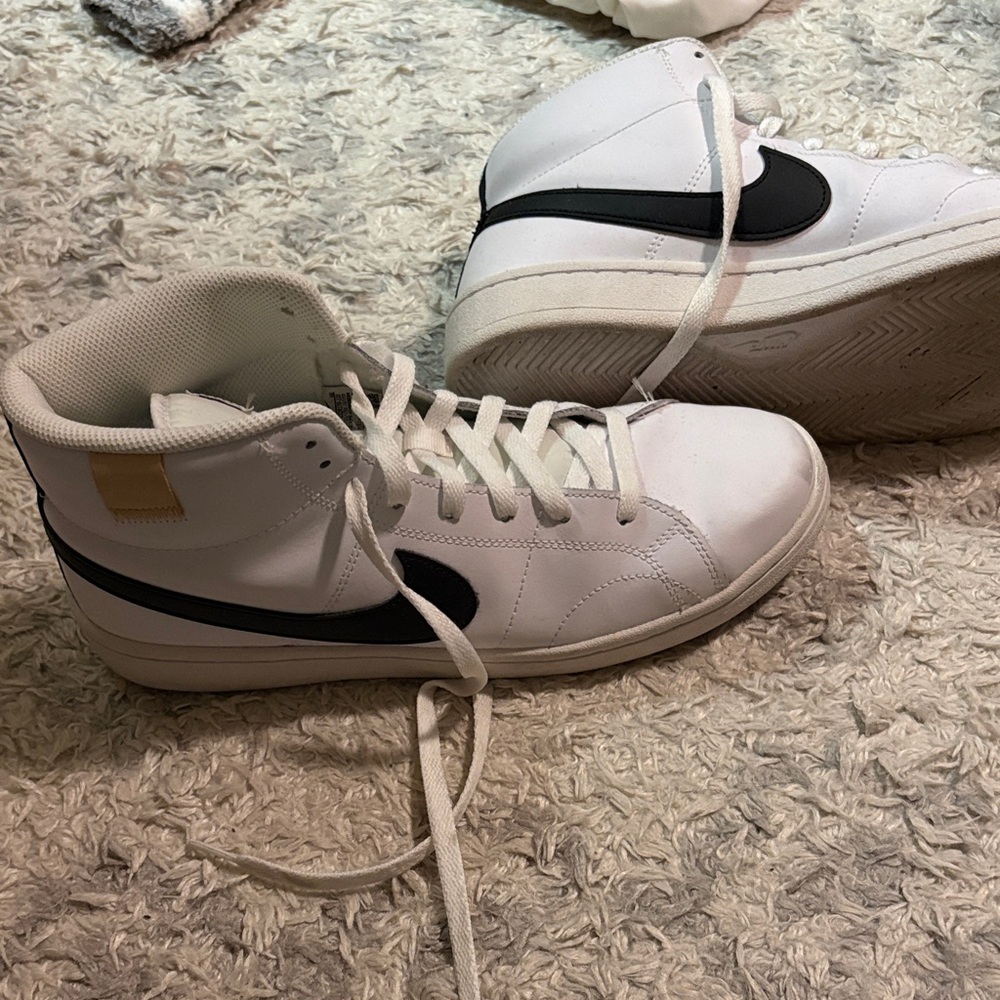 Nike White and Black High-Top Sneakers